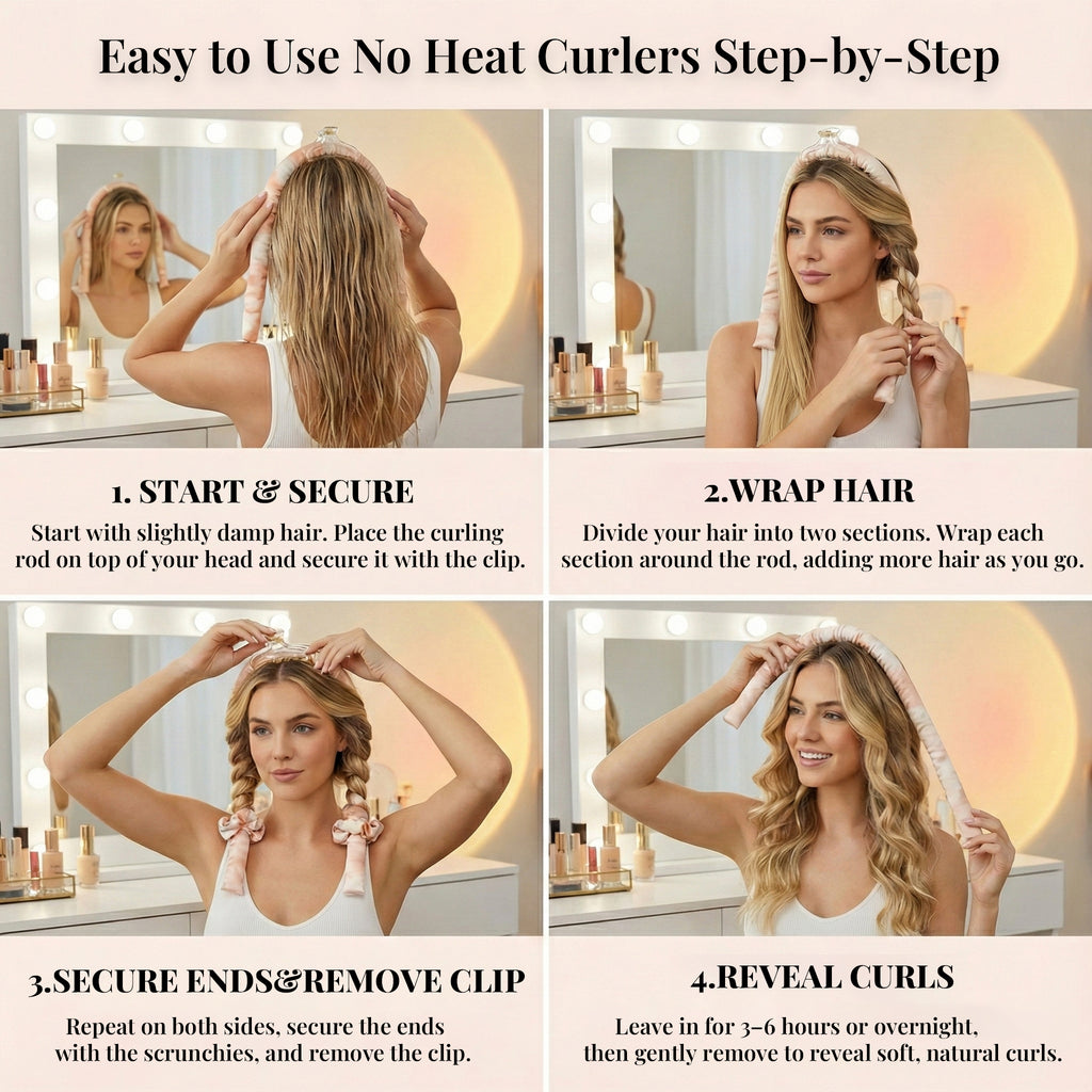 ENNUFO Soft Heatless Curls Overnight Hair Curler Set, Damage-Free Sleep In Blowout Rods for All Hair Types