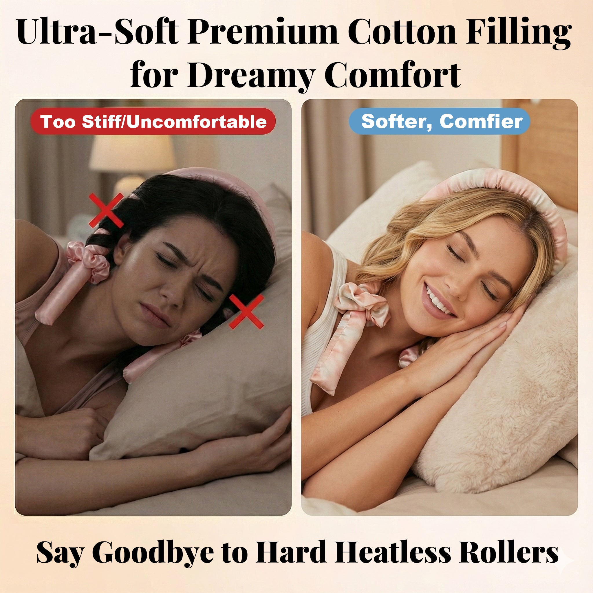 ENNUFO Soft Heatless Curls Overnight Hair Curler Set, Damage-Free Sleep In Blowout Rods for All Hair Types
